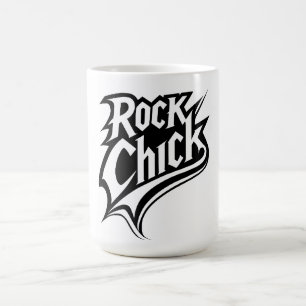 Rock Chick – Bold Black and White Typography Coffee Mug