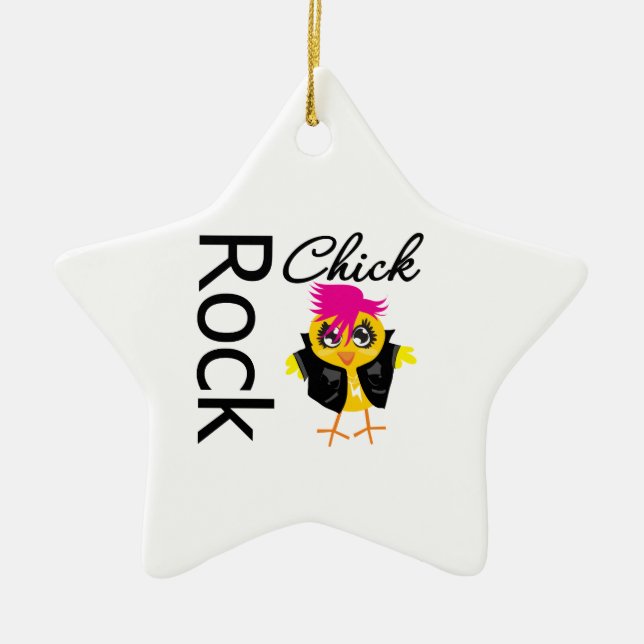 Rock Chick Ceramic Ornament (Front)