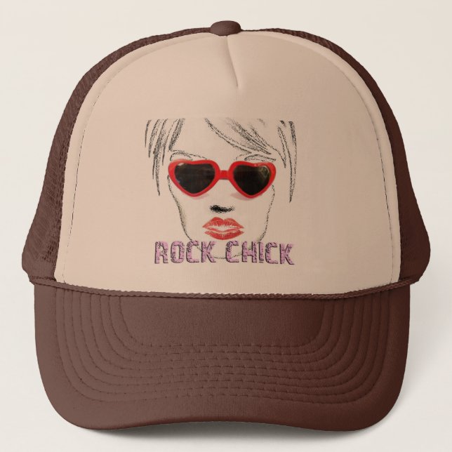 Rock Chick Glasses Trucker Hat (Front)