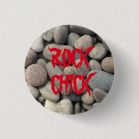 ROCK CHICK PEBBLE STONE BUTTON geology 