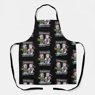 Rock Christmas SNOWASIS Some Might Sleigh Snowman Apron