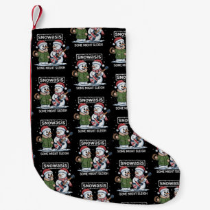 Rock Christmas SNOWASIS Some Might Sleigh Snowman Small Christmas Stocking