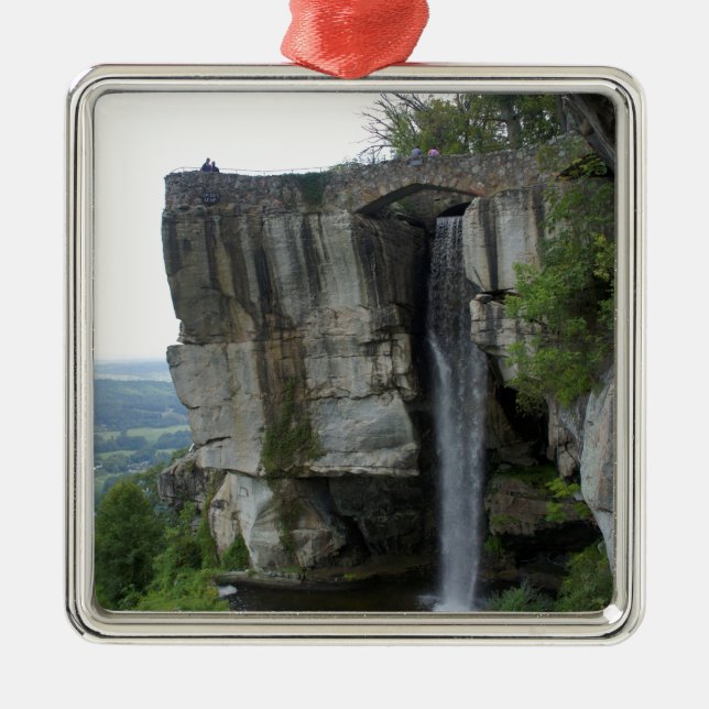 Rock City Waterfall Metal Ornament (Front)