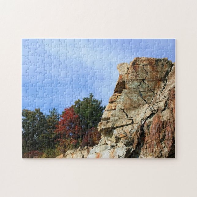 Rock Cliff Fall Foliage Nature  Jigsaw Puzzle (Horizontal)