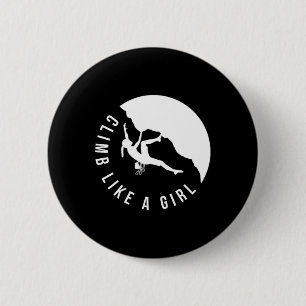 Rock Climb Like A Girl Womens Climbing T Shirt Bou 6 Cm Round Badge