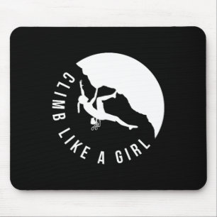 Rock Climb Like A Girl Womens Climbing T Shirt Bou Mouse Pad