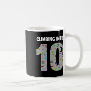 Rock Climber 10th Birthday 10 Year Old Climbing In Coffee Mug