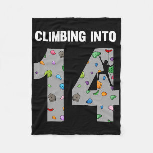 Rock Climber 14th Birthday 14 Year Old Climbing In Fleece Blanket