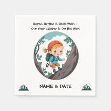 Rock Climber Adventure Theme Girl Baby Napkin