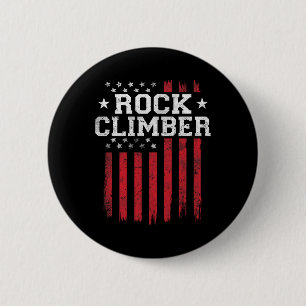 Rock Climber American Flag Usa Patriot Patriotic C 6 Cm Round Badge