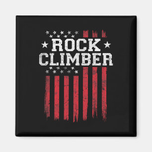 Rock Climber American Flag Usa Patriot Patriotic C Magnet
