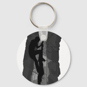 Rock Climber Bouldering Keychain
