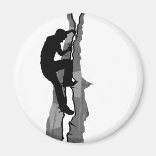 Rock Climber Bouldering Magnet