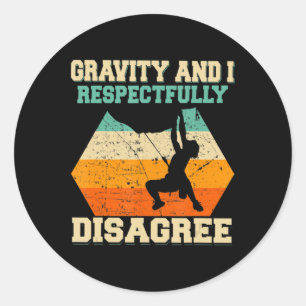 Rock Climber Bouldering Vintage Retro Rock Climbin Classic Round Sticker