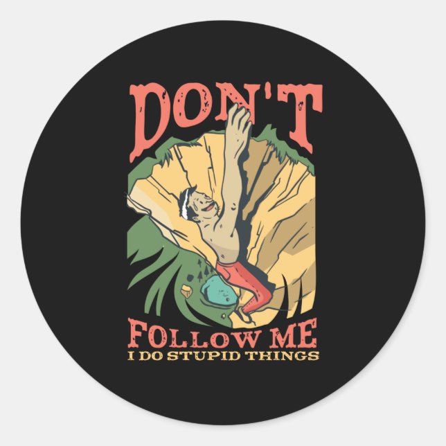 Rock Climber Classic Round Sticker (Front)