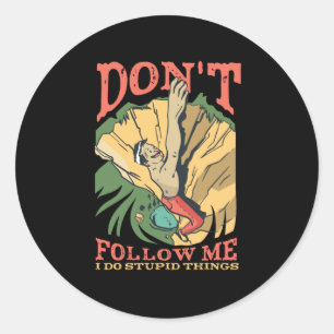 Rock Climber Classic Round Sticker