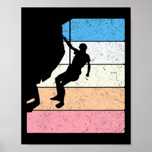 Rock Climber Costume Bouldering Vintage Mountain C Poster