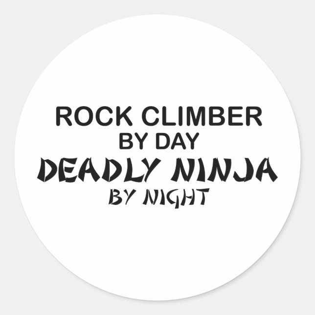 Rock Climber Deadly Ninja by Night Classic Round Sticker (Front)