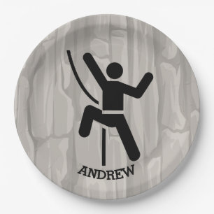 Rock Climber Design Paper Plate