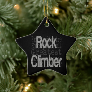 Rock Climber Extraordinaire Ceramic Ornament
