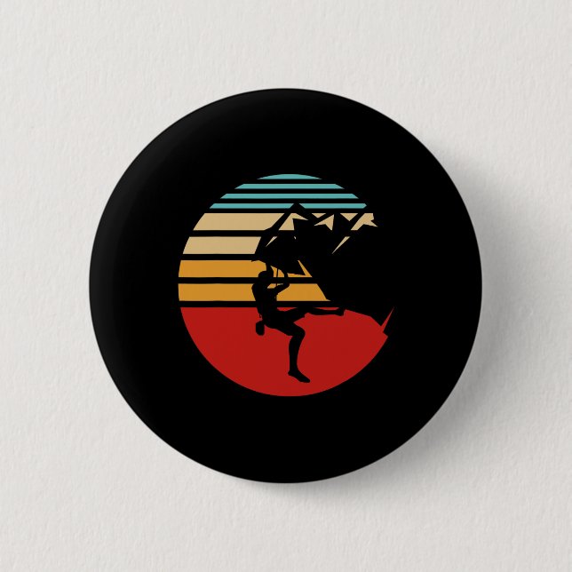 Rock Climber Gift Hobby Climber Climbing  6 Cm Round Badge (Front)
