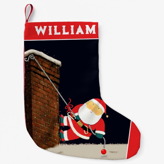 Rock Climber Gifts Small Christmas Stocking (Front)