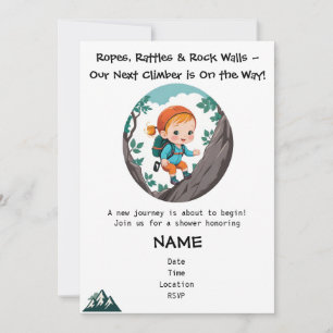 Rock Climber Girl Baby Shower Invitation     