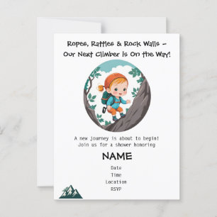 Rock Climber Girl Baby Shower Invitation Postcard
