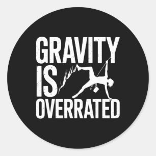 Rock Climber Gravity Funny Climbing Adventure Classic Round Sticker