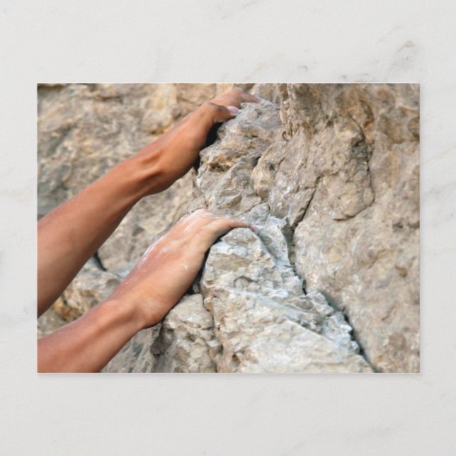 Rock Climber Hands Closeup Postcard (Front)