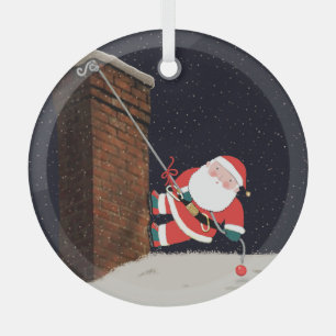 Rock Climber Holiday Gift Glass Tree Decoration