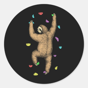 Rock Climber Indoor Wall Climbing Slow Sloth Funny Classic Round Sticker