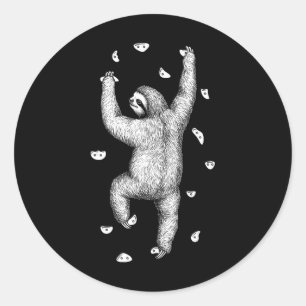Rock Climber Indoor Wall Climbing Slow Sloth Funny Classic Round Sticker