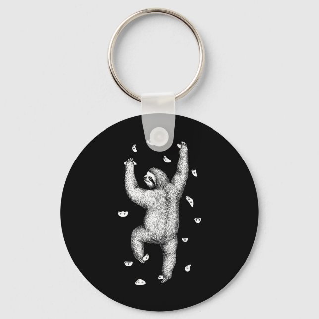 Rock Climber Indoor Wall Climbing Slow Sloth Funny Key Ring (Front)