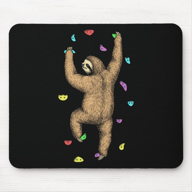 Rock Climber Indoor Wall Climbing Slow Sloth Funny Mouse Pad (Front)