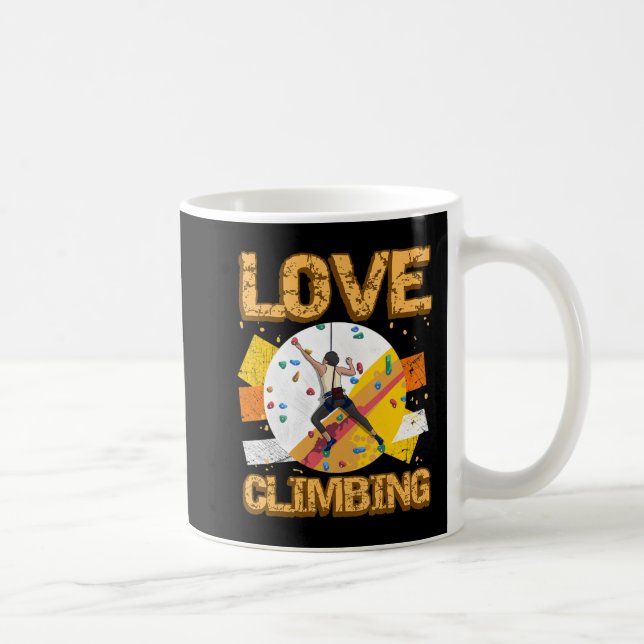Rock Climber Love Climbing Rock Jock Belayer Ice M Coffee Mug (Right)