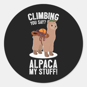 Rock Climber Mountain Bouldering I Alpaca Climbing Classic Round Sticker