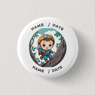 Rock Climber Outdoor Adventure Baby Boy 3 Cm Round Badge