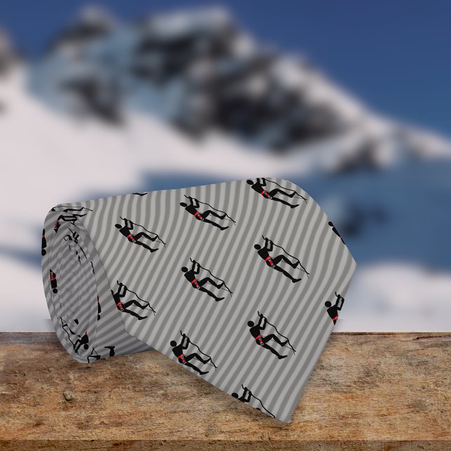 Rock Climber Scaling Mountain Face Logo on Striped Tie (Creator Uploaded)