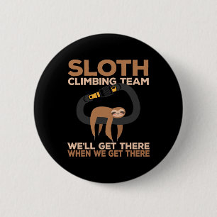 Rock Climber Sloth Climbing Team Carabiner 6 Cm Round Badge