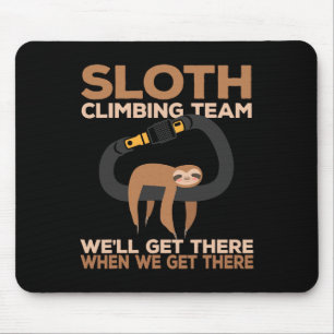 Rock Climber Sloth Climbing Team Carabiner Mouse Pad