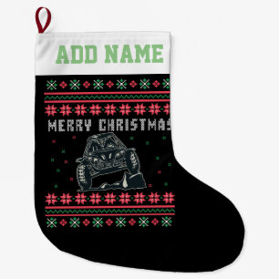 Rock Climber Ugly Christmas Sweater Large Christmas Stocking