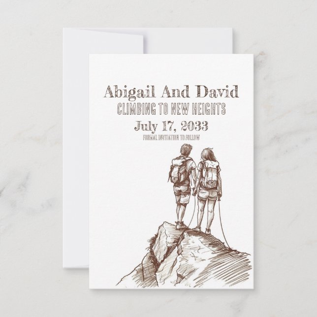 Rock Climber Wedding Save the Date (Front)