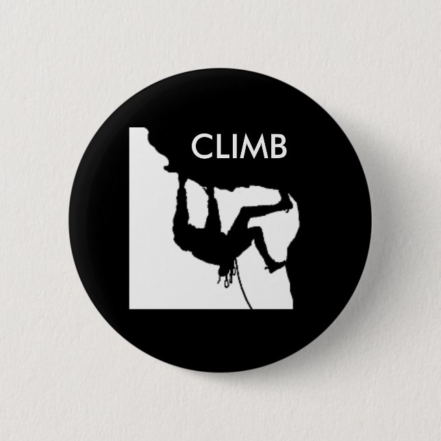 rock climbing 6 cm round badge (Front)