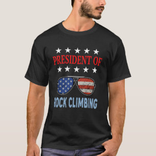 Rock Climbing Accessories USA Flag Climbing Sayin T-Shirt