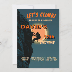 Rock Climbing Adventure Birthday Invitation