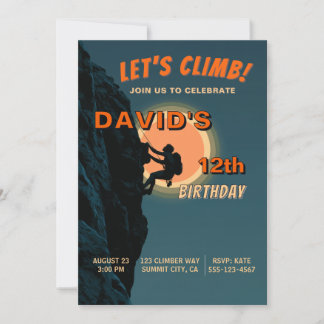 Rock Climbing Adventure Birthday Invitation