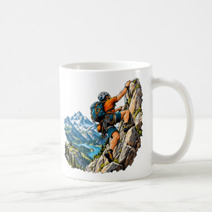 Rock climbing adventure for mountain climbers coffee mug