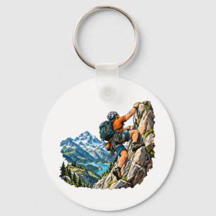 Rock climbing adventure for mountain climbers key ring