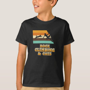 Rock Climbing And Cats Mountain Climber Lover Grap T-Shirt